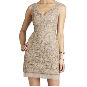 BCBG MaxAzria Marissa Dress Women SZ 8 Champagne